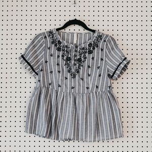 blue stripe peplum - target